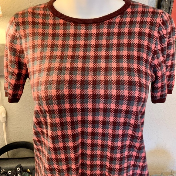 Ann Taylor Plaid Sweater Blouse - GUC - Picture 2 of 5